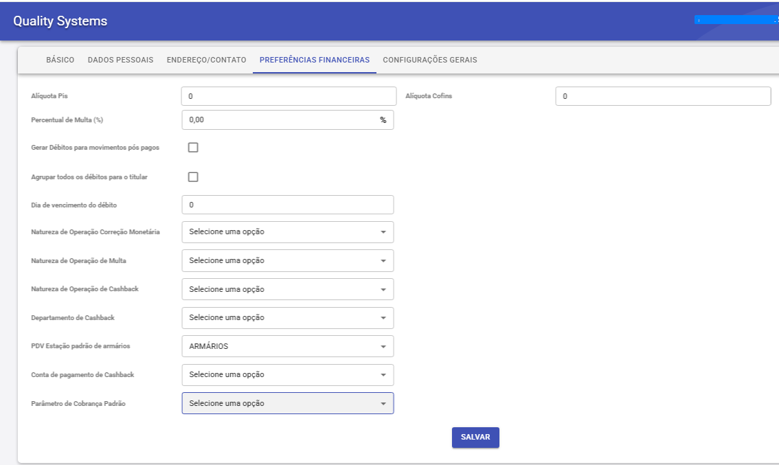 Preferências Financeiras