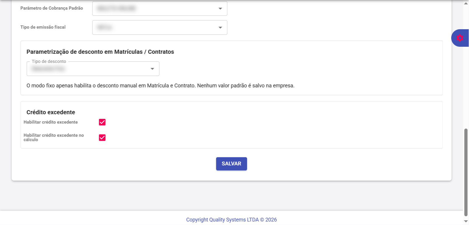 Empresa - Preferências Financeiras (final) - Crédito excedente